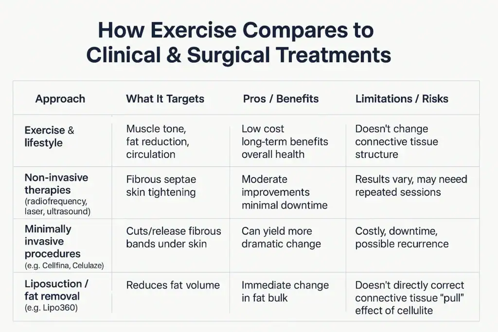 Sculpting Your Bum: Can Toning Exercises Really Reduce Cellulite? 2 How exercise compares to treatments from Lipo 360 Woking