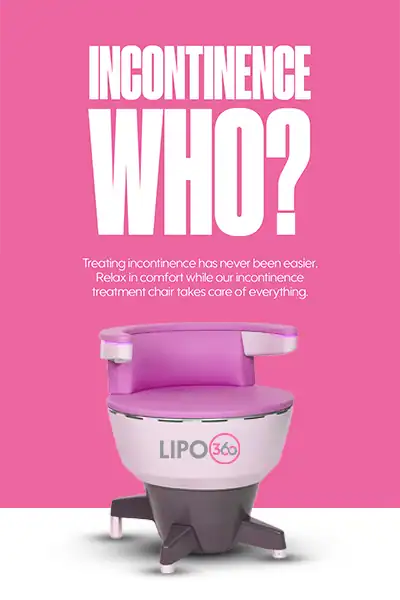 LIPO360 EMS Chair Can Help with Urinary Incontinence 2 Image of a urinary incontinence treatment seat Woking