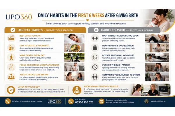 What to Do (and Avoid) in the First 6 Weeks After Giving Birth To Avoid Diastasis Recti 3 First 6 Weeks After Giving Birth To Avoid Diastasis Recti Woking : Daily Habits in the First 6 Weeks After Giving Birth